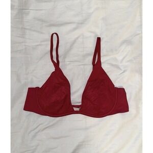 Victoria's Secret Red Triangle Underwire Unlined Bra Size 36B